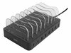 USB laadimisjaam Deltaco DPS-0201, 6x USB-A, 2x USB-C PD, 75 W, must