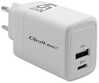 Laadija Qoltec 45W GaN, 1x USB-C PD, 1x USB QC 3.0, valge