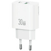 Seinalaadija USAMS CC316 T65, 30W, 1xUSB-C, 1xUSB-A, valge