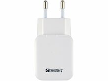Laadija Sandberg 440-57 AC, Dual USB 2.4+1A, valge/must