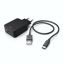 Laadija Hama CHAR.KIT, USB-Type-C, 3A, 19.5 W, must