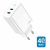 Reisilaadija Jellico EU19 GaN 40W, 2x USB-C, valge