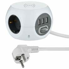 Nutikas pikendusjuhe Electraline 62079, 3 pistikupesa, 3 USB, 1.5 m