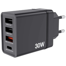 Seinalaadija Verbatim CHR-30EU2, 30W, 3xUSB-A, USB-C PD 3.0, must
