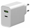 Laadija Platinet PLCUPD45W, USB/USB-C, 45W, valge