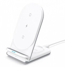 Juhtmevaba laadija Aukey LC-A2, 2in1, USB-C, valge