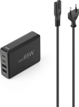 Laadimisjaam Hama 00201979 GaN, 65 W, 2x USB-C, 2x USB-A, must