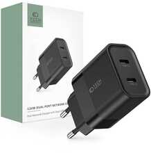 Võrgulaadija Tech-Protect C20W, 2x USB-C PD, 20 W, must