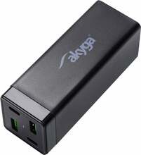 Laadija Akyga AK-CH-17, 65 W, 2x USB-A, 2x USB-C, must