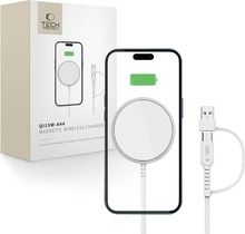 Magnetiline juhtmevaba laadija Tech-Protect QI15W-A44 MagSafe, valge
