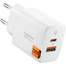 Seinalaadija Spigen Essential EE202EU, 20 W, USB-C/USB-A, valge