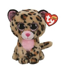 Pehme mänguasi leopard TY Beanie Boos Livvie, pruun/roosa, 24 cm