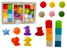 Pehmed arendavad klotsid loomakujukestega Lean Toys, 20 tk