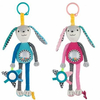 Riputatav pehme mänguasi Canpol Babies Rattle and Mirror Long Ears 68/061, sinine/roosa