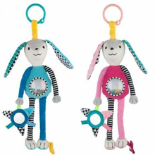 Riputatav pehme mänguasi Canpol Babies Rattle and Mirror Long Ears 68/061, sinine/roosa