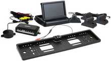 Parkimisandurite komplekt Amio TFT02 HD-402-LED kaameraga, 4 andurit mustad
