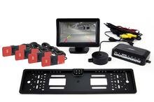 Parkimisandurite komplekt Amio TFT01 koos cam-402 LED kaameraga, 4 musta sisemist andurit