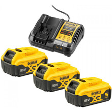Laadija ja aku komplekt Dewalt DCB1104, 3x5,0 Ah
