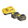 Aku ja laadija komplekt DeWalt DCB118T2, 18/54 V, 2x6,0 Ah, DCB118