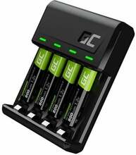 Laadija Green Cell GC VitalCharger koos 4x AAA HR03 800mAh patareidega