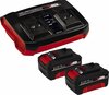 Akude ja laadija komplekt Einhell Twincharger Kit, 18 V, 2x 4,0 Ah, must/punane