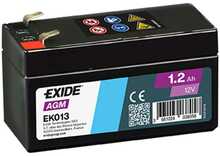 Aku Exide EK013 12V, 1,2 Ah, 18 A, AGM, D+