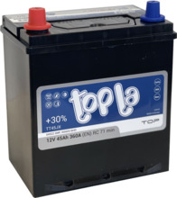 Aku Topla TOP JIS TT45JX 12V, 45 Ah, 360 A, vasak (+)