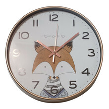 Laste seinakell BESK Fox, 30 cm, valge/oranž
