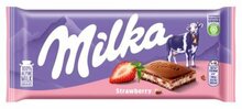 Piimašokolaad Milka, Alpide piimaga, maasikamaitselise täidisega, 100 g