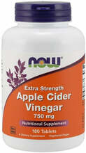 Toidulisand NOW Foods Apple Cider Vinegar, 750 mg, 180 tabletti