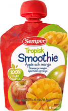 Troopiliste puuviljade püree Semper Smoothie, õuna ja mangoga, 6+ kuud, 90 g