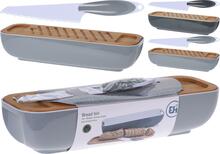 Leivakarp Excellent Houseware lõikelaua ja noaga, helehall, 40x12,5x8,5 cm