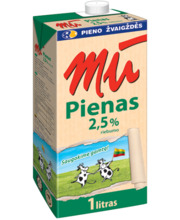 Piim Mū, pastöriseeritud, 2.5 prots., 1 l