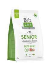 Kuivtoit koertele Brit Care Sustainable Senior kanaliha ja putukatega, 3 kg