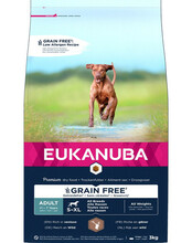 Kuivtoit täiskasvanud koertele Eukanuba Grain Free Adult hirvelihaga, 3 kg
