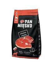 Kuivtoit koertele PAN MIĘSKO veise- ja kitselihaga M, 9 kg
