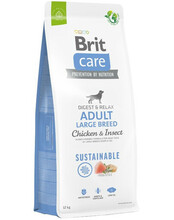Kuivtoit koertele Brit Care Sustainable Adult Large Breed Chicken & Insect, kanaliha ja putukad, 12 kg