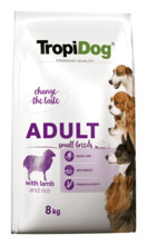 Kuivtoit koertele Tropidog Premium Adult Small lambaliha ja riisiga, 8 kg