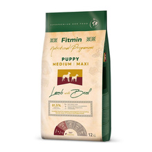 Kuivtoit kutsikatele Fitmin Dog Nutritional Programme Medium Maxi Puppy lambaliha ja veiselihaga, 12 kg