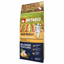 Kuivtoit koertele Ontario Adult Medium kanaga ja kartuliga, 12 kg