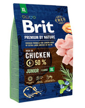Kuivtoit koertele Brit Premium By Nature Junior XL kanaga, 3 kg