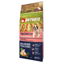Kuivtoit kutsikatele Ontario Puppy/Junior Large kanaga ja kartuliga, 12 kg