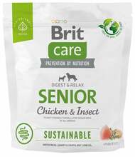 Kuivtoit koertele Brit Care Sustainable Senior kanaliha ja putukatega, 1 kg