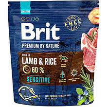 Kuivtoit koertele Brit Premium By Nature Sensitive lambalihaga ja riisiga, 1 kg