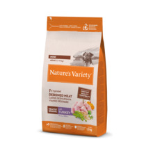 Kuivtoit väikest tõugu täiskasvanud koertele Nature's Variety Healthy Grains Mini Adult kalkuniga, 1,5 kg
