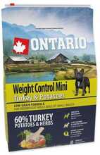 Kuivtoit koertele Ontario Mini Weight Control kalkuni ja kartuliga, 2,25 kg