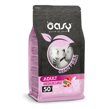Kuivtoit koertele Oasy Grain Free Adult Medium & Large, sealiha, 2.5 kg