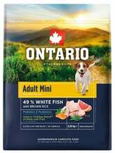Kuivtoit koertele Ontario Adult Mini Fish & Brown Rice, 2,25 kg