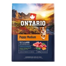 Kuivtoit kutsikatele Ontario Puppy Medium Lamb & Brown rice, 2,25 kg
