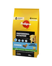 Kuivtoit koertele Pedigree Junior Professional Nutrition linnuliha ja köögiviljadega, 12 kg